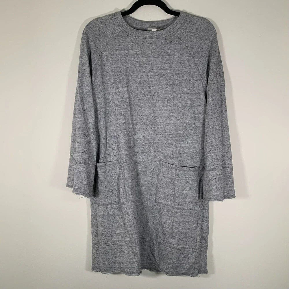 Garnet Hill Kids Dress Women’s Small Grey Long Sleeve Knee Length Shift